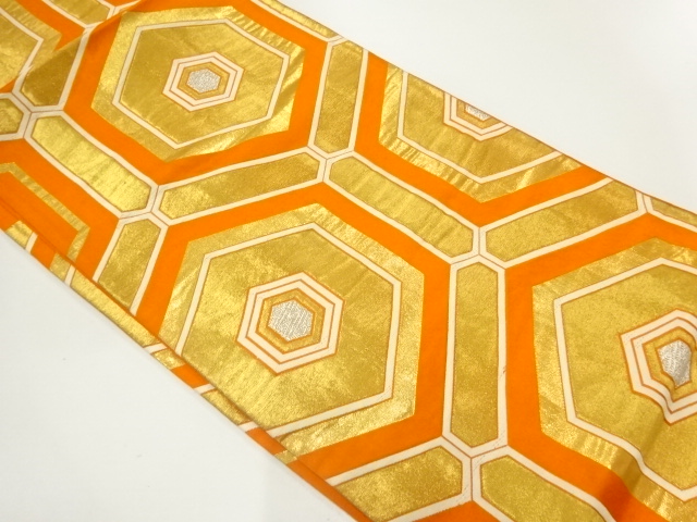 JAPANESE KIMONO / ANTIQUE FUKURO OBI / SILK / WOVEN KIKKO